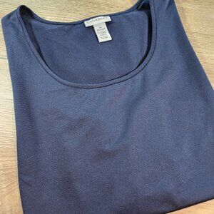 Catherines Tank Top 3X 26/28W Navy Blue Scoop Neck Stretch Sleeveless Knit Shirt
